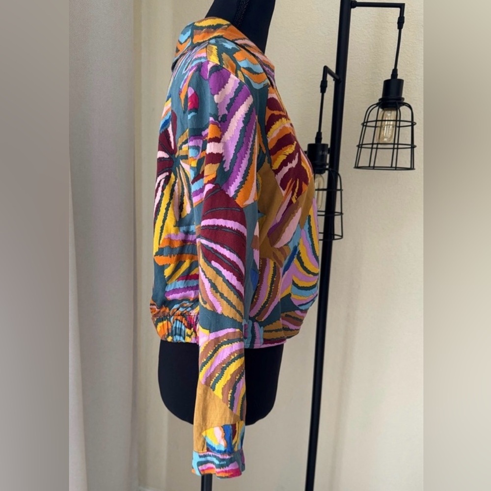 Haute Hippie Multicolor Abstract Print Blouse Small Designer Boho Top - Picture 4 of 10